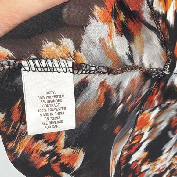 Roz & Ali Chiffon Peplum Womens Top Sz 1X Boho Sheer Bell Sleeve Fall Lagenlook - Picture 9 of 10